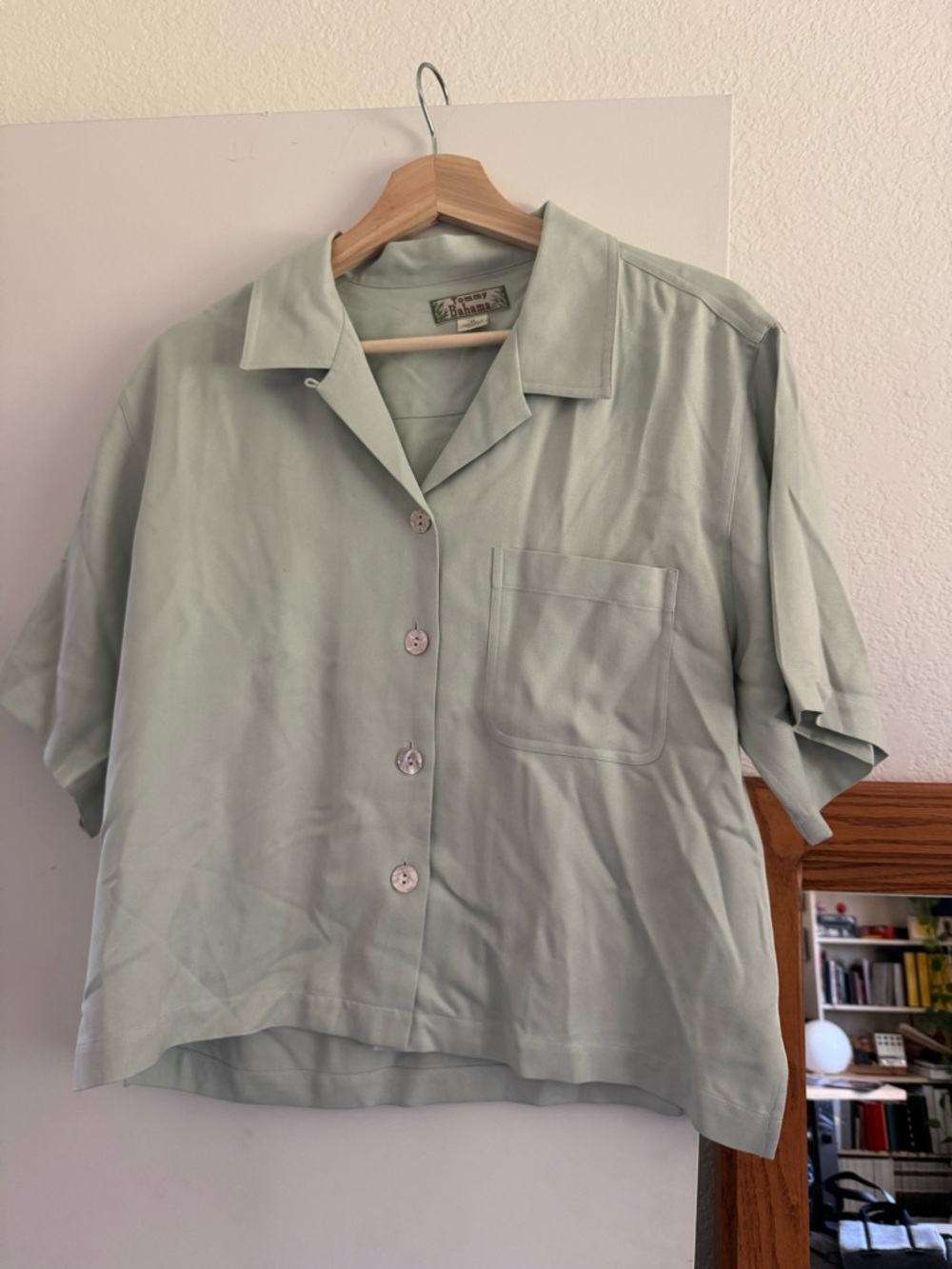 Mint green Tommy Bahama silk button up